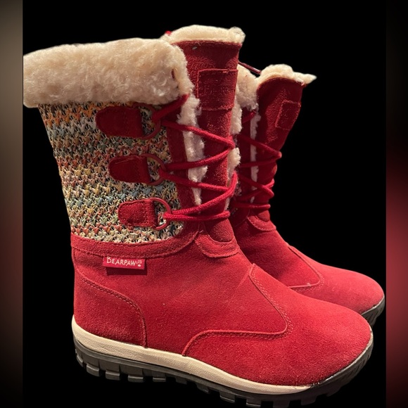 Bearpaw Women's Red Winter Boots size 6 - Picture 1 of 6